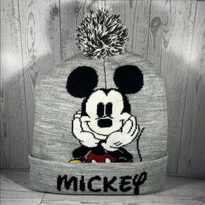 Disney Mickey Mouse Gray Knit Beanie